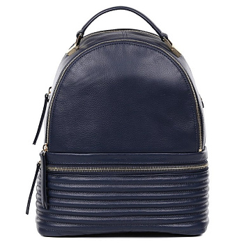Рюкзак женский LEO VENTONI 31*32*13см, нат. кожа, синий