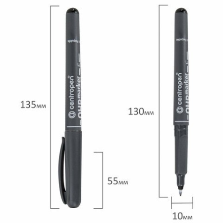 Маркер перманентный  0,6 мм Centropen "OHP" круглый, черный