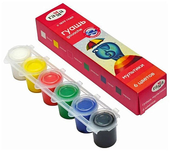 Гуашь  6 цв. по 15 мл ГАММА "Мультики" блок-тара