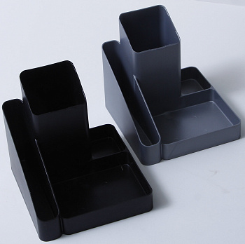 Подставка наст д/канц. принадлеж. Стамм "Имидж" 4 отд. серый металлик