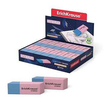 Ластик Erich Krause HYBRID 54*18*7,5 мм, комбинированный
