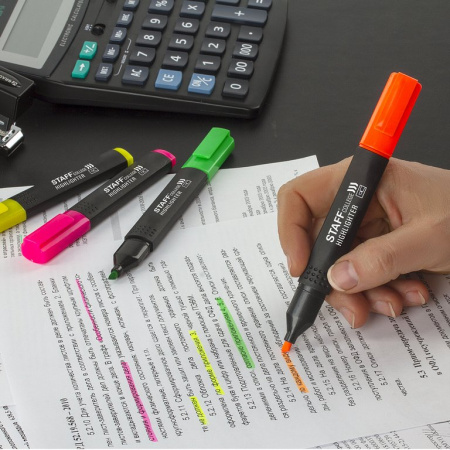 Набор текст-маркеров  4 шт STAFF "College" 1-4 мм (желт., зелен., розов., оранж.)