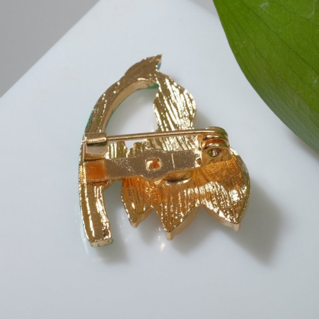 Брошь металл "Цветок подснежник" со стразами, цветной в золоте