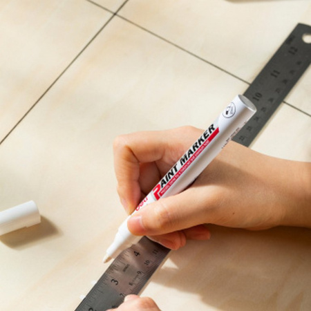 Маркер-краска лаковый  2мм Deli белый