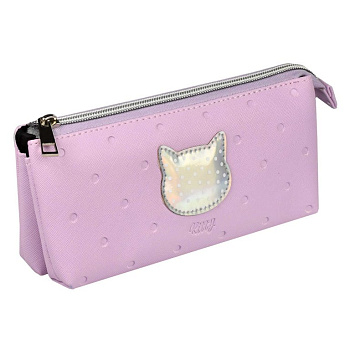 Пенал  для девочки "Паттерн" 19*10,5 см кожзам, фиолетовый