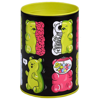 Копилка-подставка для канцелярских принадлежностей "ЖЕЛЕЙНЫЕ МИШКИ" 10,4х7,5х7,5 см, металл