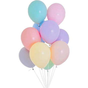 Шар воздушный 10 дюймов (25см) без рисунка пастельные (ассорти) deVENTE