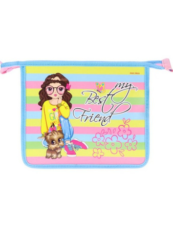 Папка для тетрадей А5 на молнии Prof-Press "СТИЛЬНАЯ ДЕВЧОНКА" картон + пластик