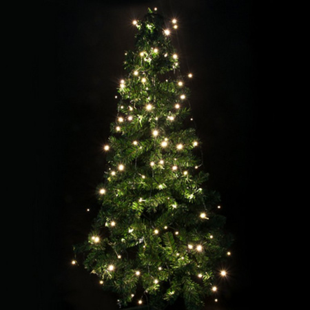 Гирлянда комнатная Занавес 1,4м, 10 нитей, 140 теплых ламп, мерцание, зеленый провод