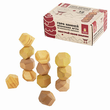 Игра  "Башня Туми Иши" 12 деревянных камней, ЗОЛОТАЯ СКАЗКА