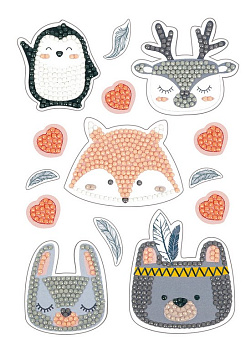 Алмазная мозаика Наклейки "Животные. Сканди" 14*19.5см  ФРЕЯ