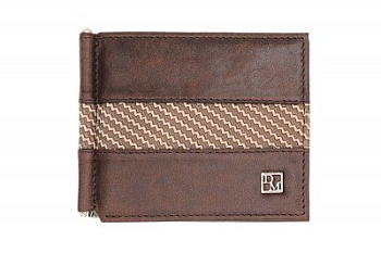 Зажим для денег D.Morelli "Бранд" нат.кожа, коричневый