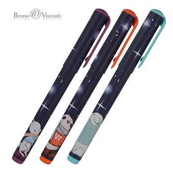 Ручка шариковая Bruno Visconti в тубусе "DreamWrite. Волшебная ночь"  0,7мм синяя (лин.0,5мм)