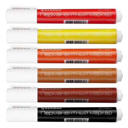 Набор маркеров перманент.12цв Darvish круглые, 2 мм