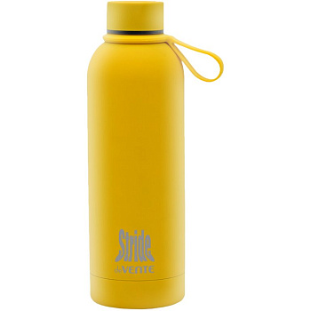 Бутылка-термос 500мл "Stride Mustard Glow" горчичная, софт-тач покрытие deVENTE