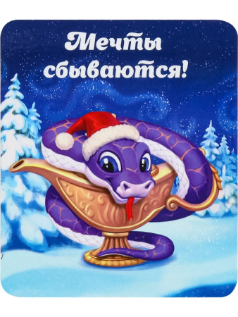 Символ 2025г Магнит "Новогодние змейки" 65,5*77 мм (ассорти)