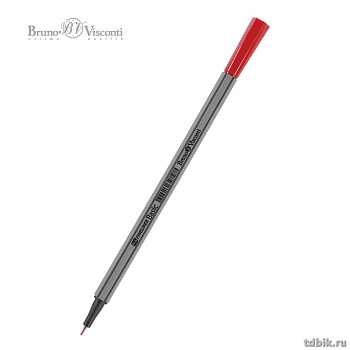 Ручка капиллярная Bruno Visconti "BASIC" красная 0,4мм