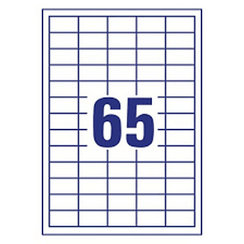 Этикетки самоклеящиеся А4 38,1*21,2, 65 этикеток, скругл. края, белые