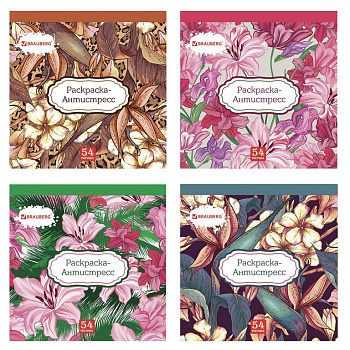 Антистресс Раскраска 52 рисунка, 20*20 см BRAUBERG