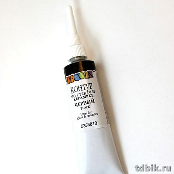 Контур по стеклу и керамике 18мл Декола черный