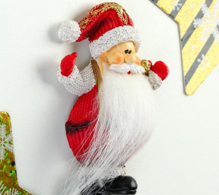 Магнит НГ "Дедушка Мороз с длинной бородой" 9,2х5,5х1 см, полистоун, МИКС