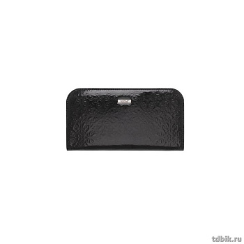 Портмоне D.Morelli женское "Барокко" на молнии с отд. д/тел., нат. кожа,  цвет черный
