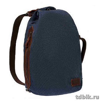 Рюкзак молодежный мужской  Dr.Koffer натуральная кожа/текстиль 31*23*11см, синий