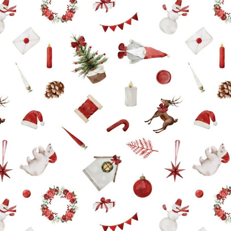 Бумага упаковочная НГ 70*100см  в рулоне  "Новый год" BrunoVisconti