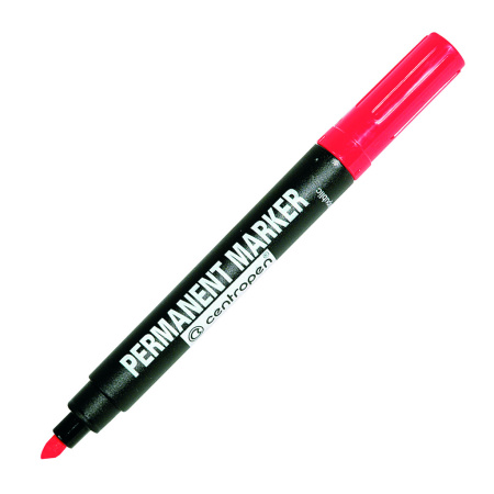 Маркер перманентный  5-1 мм Centropen скошенный, красный