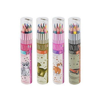 Набор карандашей  12 цв. трехгранные  в карт. тубе Bruno Visconti "Funcolor"