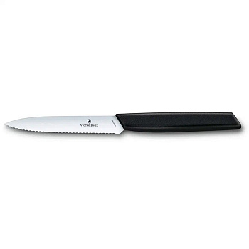 Нож кухонный Victorinox "Swiss Modern" серрейт. заточка, лезвие 100мм