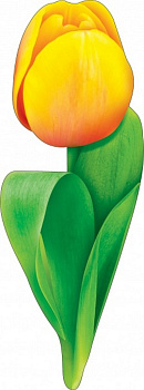 Наклейка оформительская на скотче весенняя 150*150мм "Тюльпан"