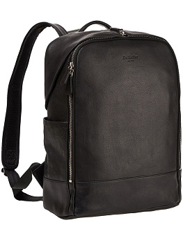 Рюкзак молодежный мужской  Dr.Koffer натуральная кожа 39*30*15см, черный