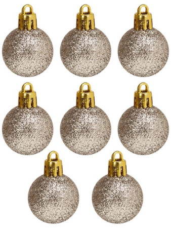Набор шаров  цвет золото  30 мм 64 шт "Волшебство" (ассорти)