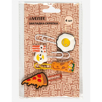 Закладка-скрепка 4 шт/уп deVENTE "Yammy"  (ассорти)