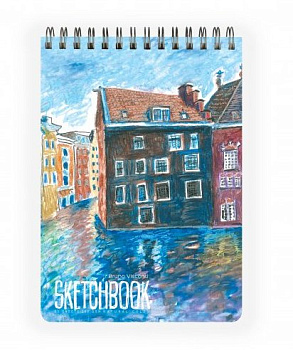 Скетчбук 185*250 мм, 50л. гребень "SKETCHBOOK" 200 ГР., БЕЗ ЛИНОВКИ (4 ВИДА)