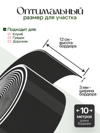 Бордюр садовый 10м*12см