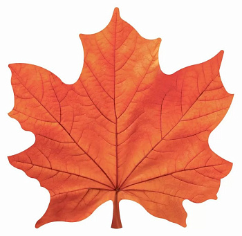 Наклейка оформительская на скотче осенняя  100*100мм "Кленовый лист" оранжевый