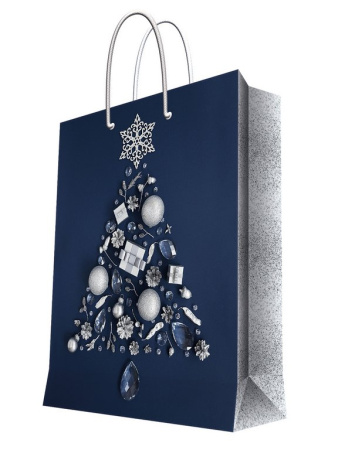 Пакет бумажный НГ 33*46см ламиниров. (елка из елочных игрушек)