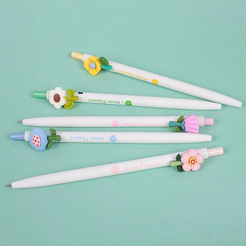 Ручка шариковая сувенирная автомат "Flowers" 0,5 мм, стерж. 116мм