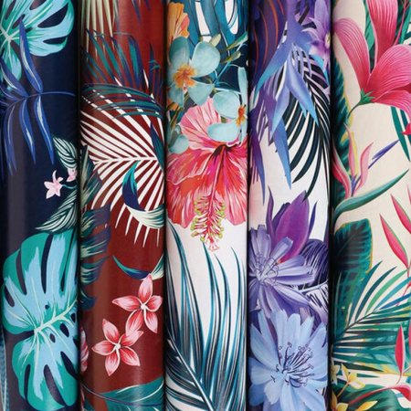 Бумага упаковочная 70*100см  в рулоне (ассорти) "Tropics"