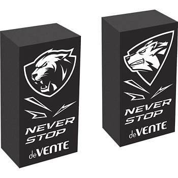 Ластик deVENTE "Never Stop" 50*28*7 мм, прямоугольный, черный