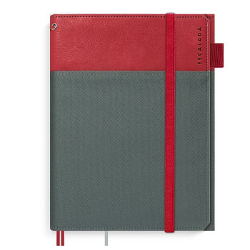 Органайзер Escalada СЕРЫЙ/КРАСНЫЙ, 190x232 мм, 80л., иск. кожа