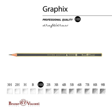 Карандаш ч/г HB трехгранный Bruno Visconti "Graphix"