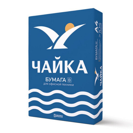 Бумага офисная Чайка В А4, 80 г/м2, 153% CIE, толщ. 110 мкм 500 л/пач.