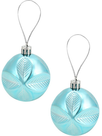 Набор шаров  цвет голубой 60 мм 12 шт "Метель" (ассорти)