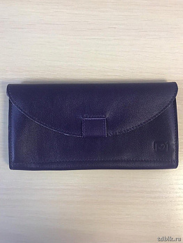 Портмоне D.Morelli женское "Монтана" конверт большое, нат.кожа, цв. фиолетовый