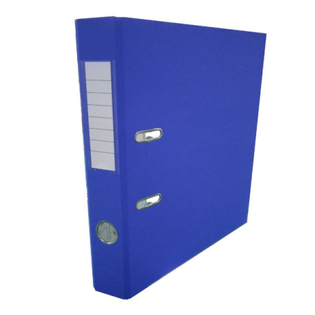 Папка-регистратор А4 50мм пл. карман на торце, метал. окантовка, синяя