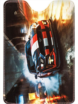 Обложка для проездного билета "Дерзкий гонщик" из ПВХ 7*9,5 см