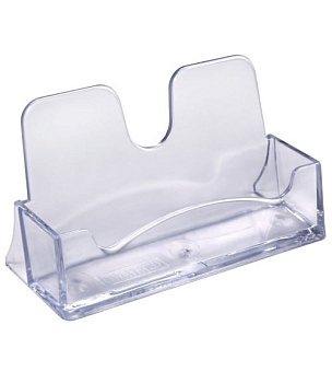 Подставка для визитных карточек 40*100*55 мм Стамм, прозрачная